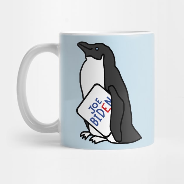 Biden Harris Supporter Penguin with Joe Biden Sign by ellenhenryart